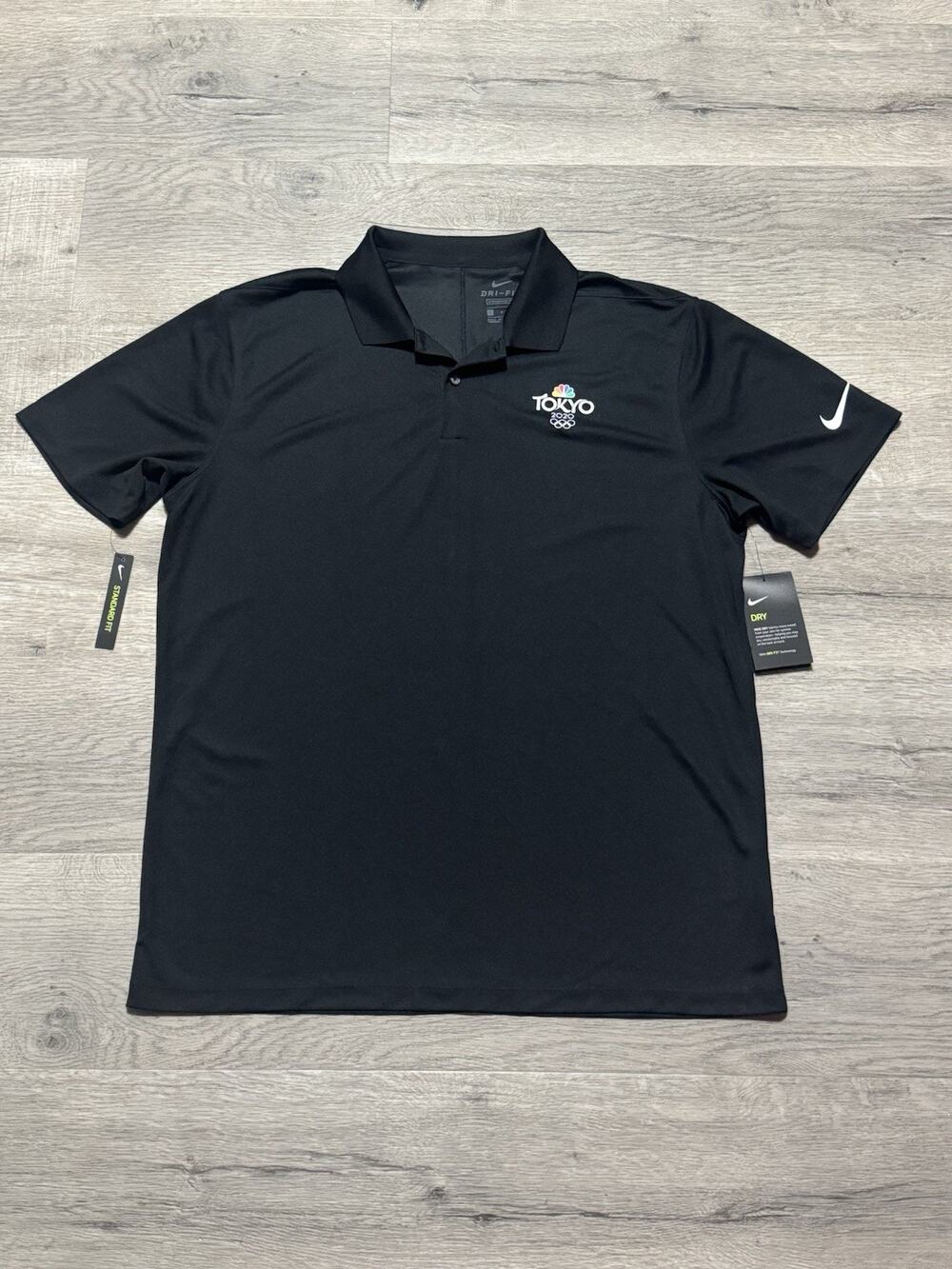NWT Nike Dri Fit Men’s L Polo Shirt 2020 Tokyo Olympics Black Performance